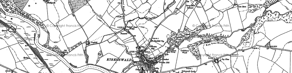 Old map of Kirkoswald in 1898
