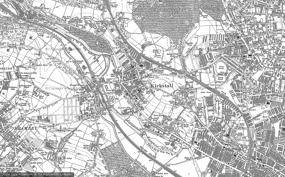 Old Map of Historic Map covering Burley Park Sta in 1847