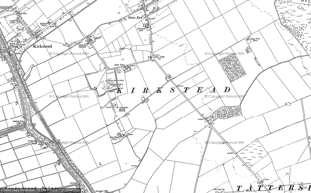 Old Map of Kirkstead, 1887 in 1887