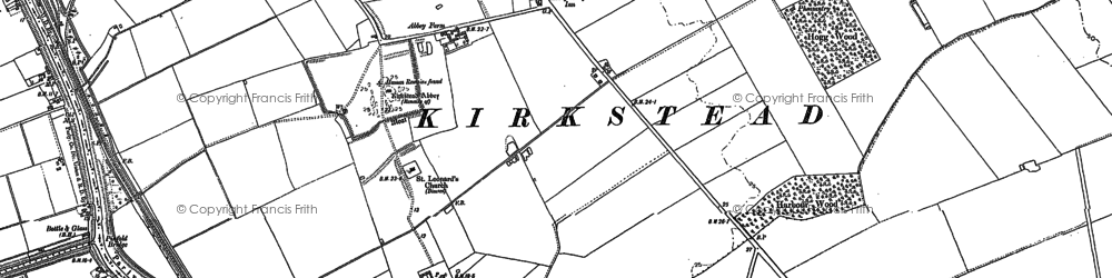 Old map of Kirkstead in 1887