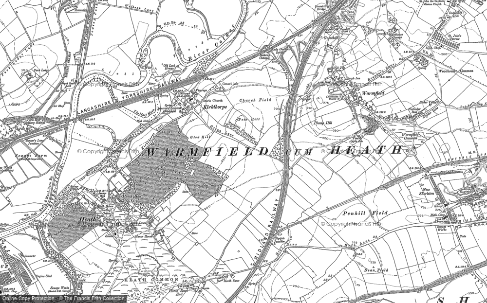 Old Map of Kirkthorpe, 1890 in 1890