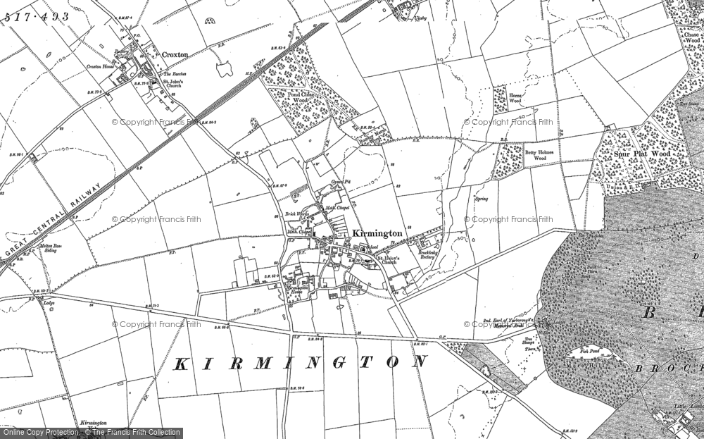 Old Map of Kirmington, 1886 in 1886
