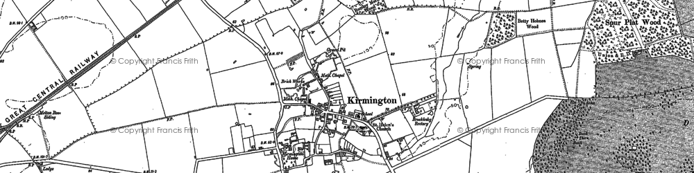Old map of Kirmington in 1886