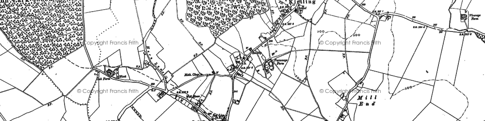 Old map of Kirtling in 1884