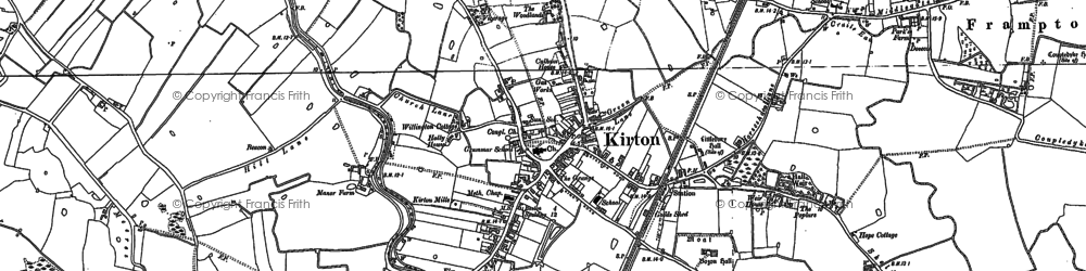 Old map of Kirton in 1887
