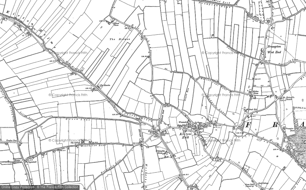 Old Map of Kirton End, 1887 in 1887