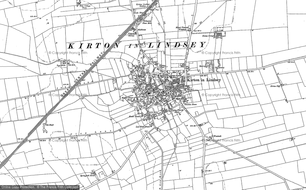 Old Map of Kirton in Lindsey, 1885 in 1885