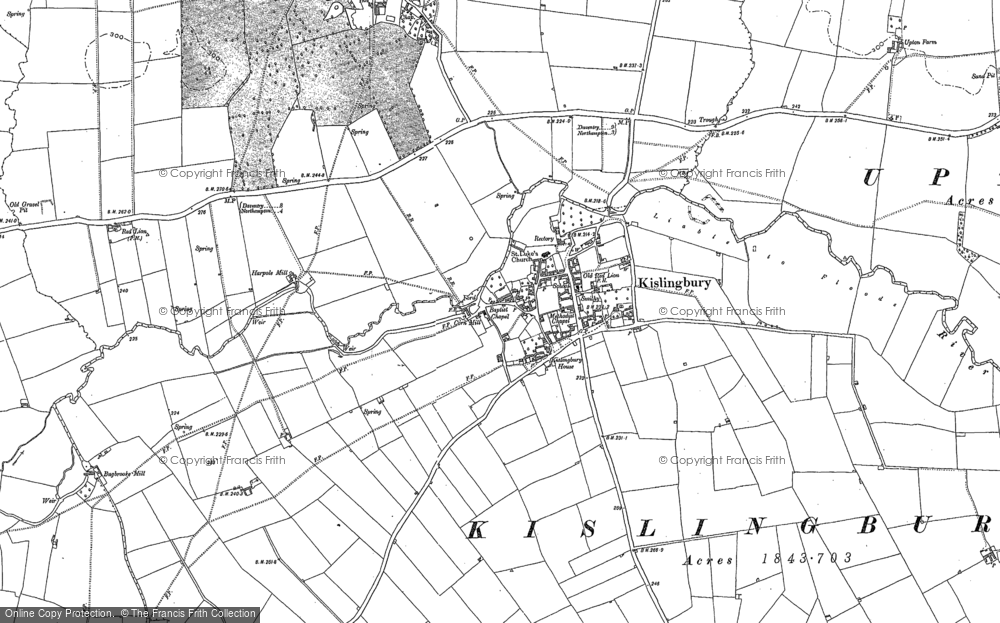 Old Map of Kislingbury, 1883 - 1884 in 1883