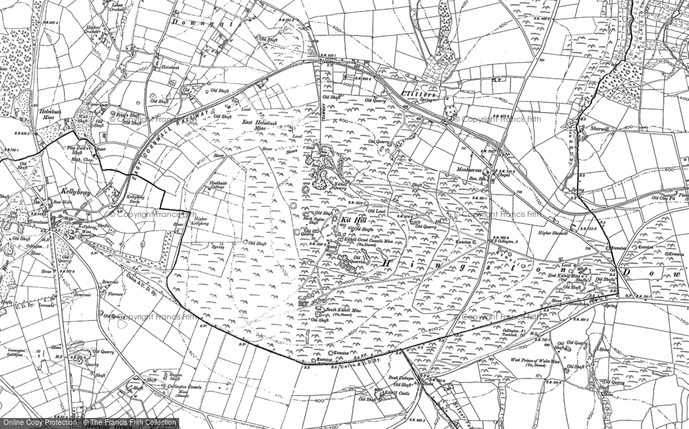 Old Map of Kit Hill, 1905 in 1905