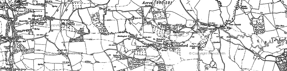 Old map of Kittisford in 1887