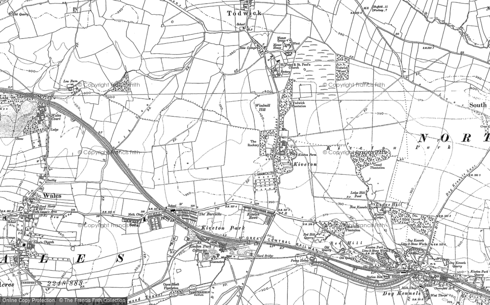Old Map of Kiveton Park, 1890 - 1929 in 1890