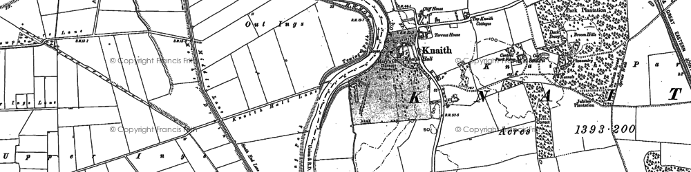 Old map of Knaith in 1885