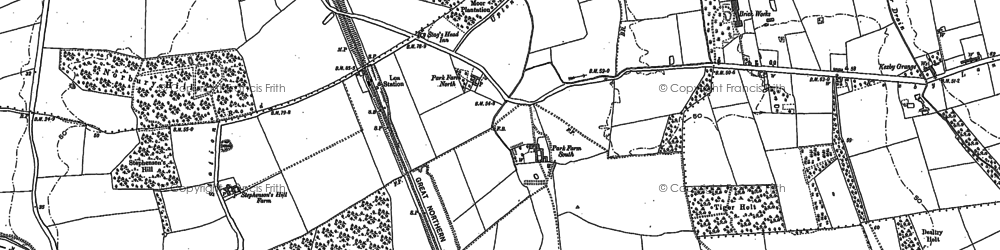 Old map of Knaith Park in 1885