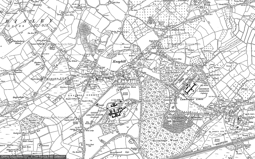 Old Map of Knaphill, 1895 in 1895