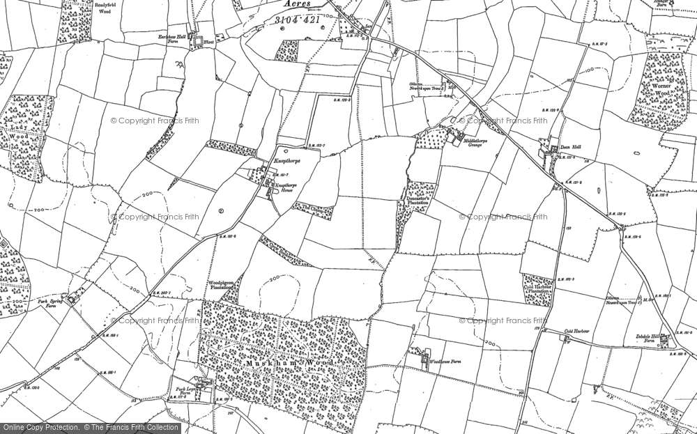 Old Map of Knapthorpe, 1884 in 1884