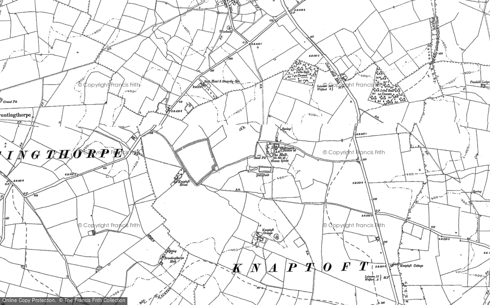 Old Map of Knaptoft, 1885 - 1902 in 1885
