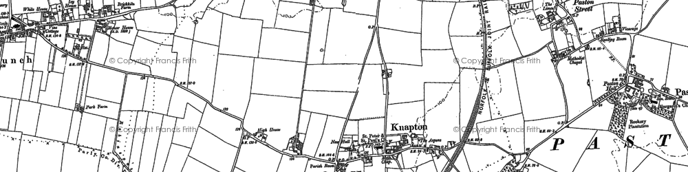 Old map of Knapton in 1884