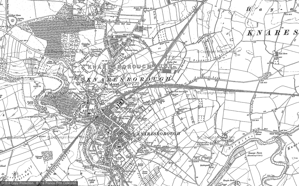 Old Map of Knaresborough, 1849 - 1892 in 1849