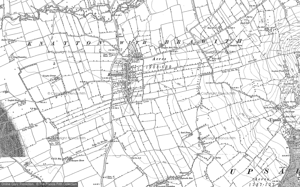 Old Map of Historic Map covering Woundales in 1892