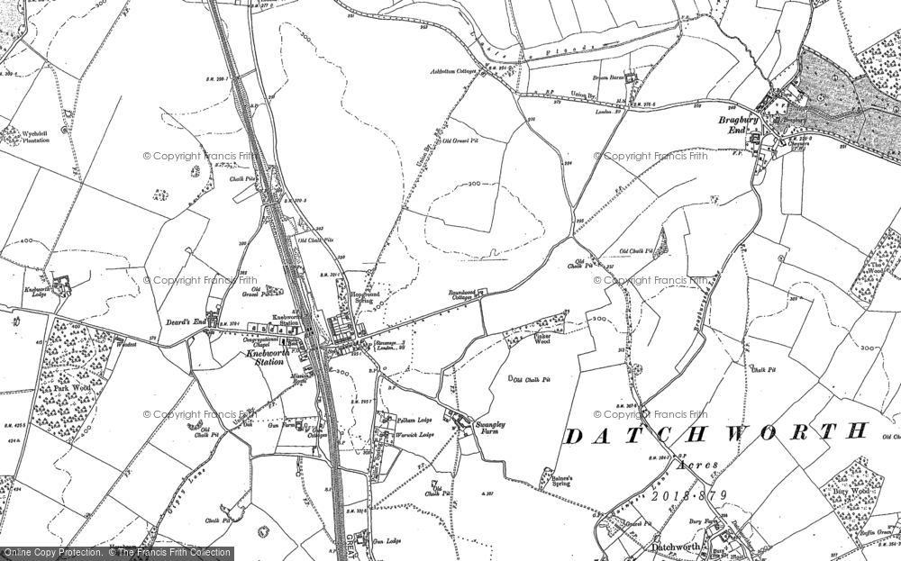 Old Map of Knebworth, 1897 in 1897