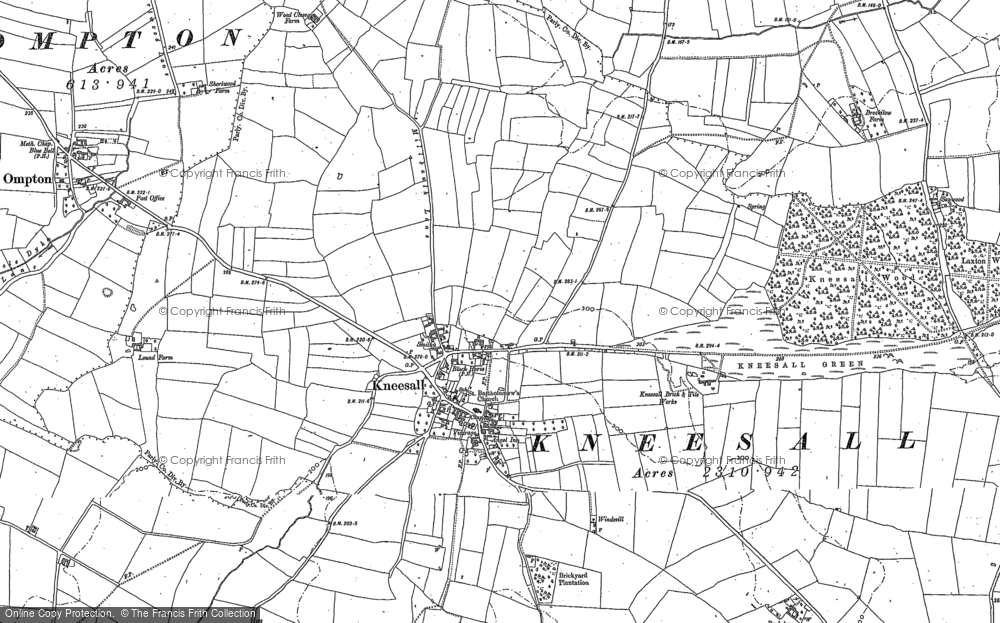 Old Map of Kneesall, 1884 in 1884