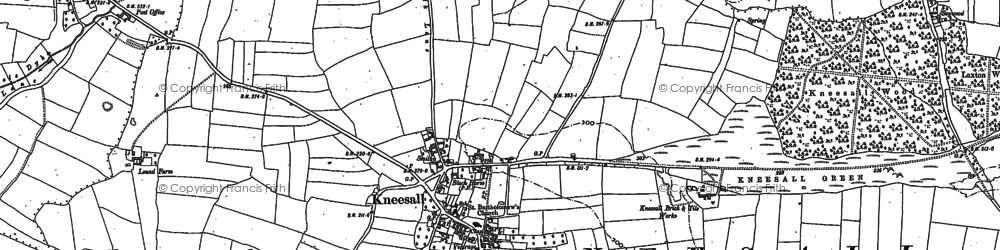 Old map of Kneesall in 1884