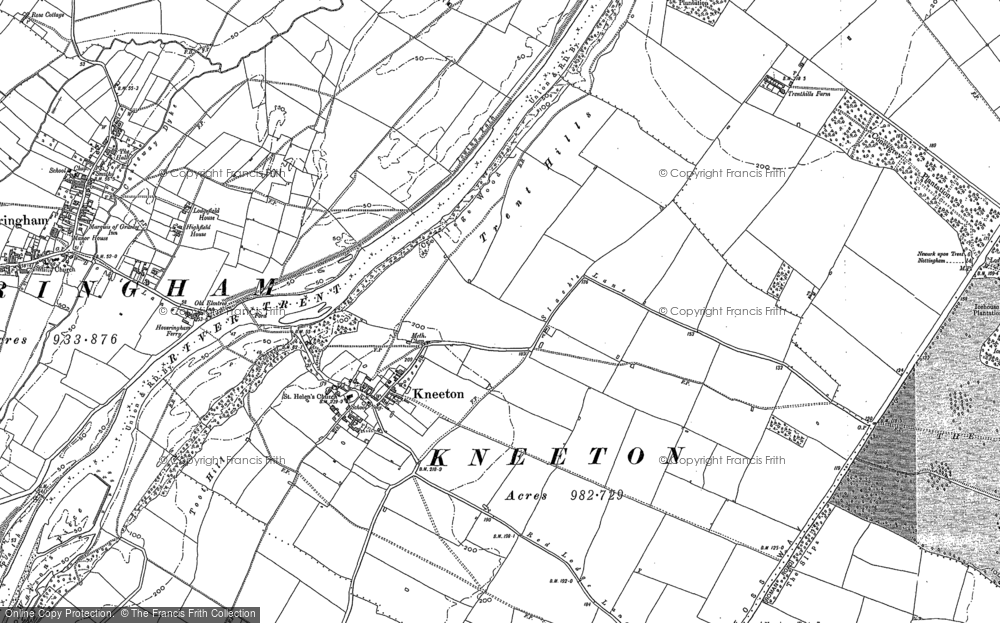 Old Map of Kneeton, 1883 in 1883