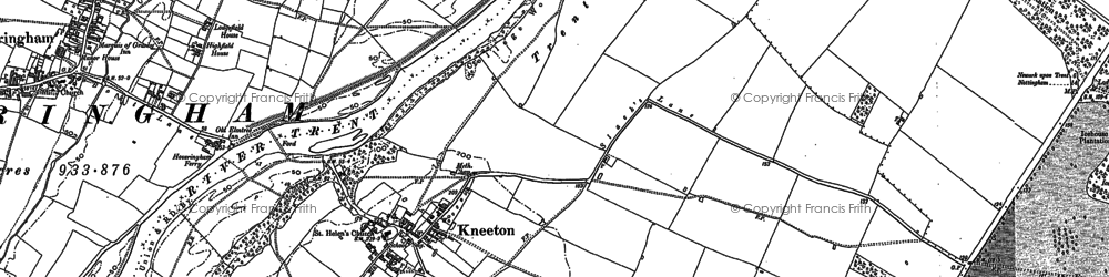 Old map of Kneeton in 1883