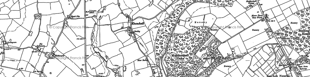 Old map of Knenhall in 1879