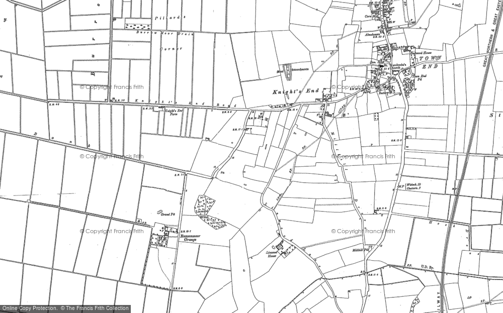 Old Map of Historic Map covering Burrow Moor in 1886
