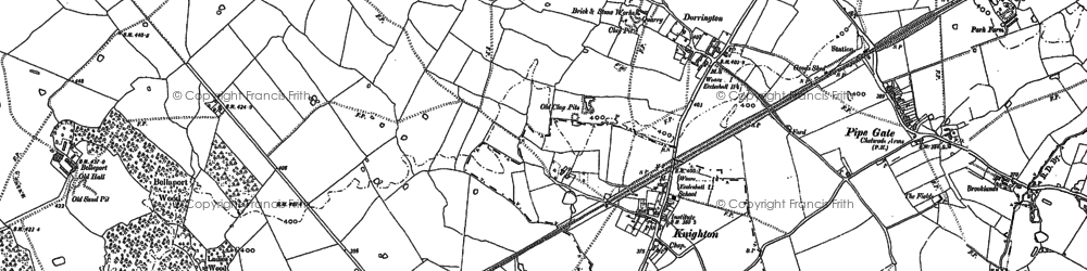 Old map of Knighton in 1879