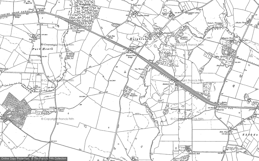 Old Map of Knighton, 1900 in 1900