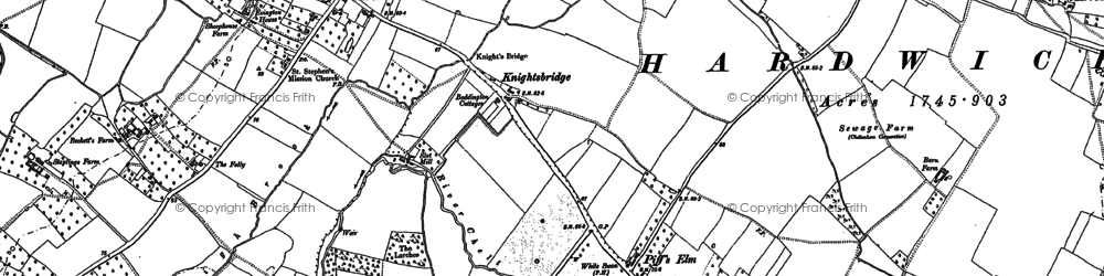 Old map of Knightsbridge in 1883