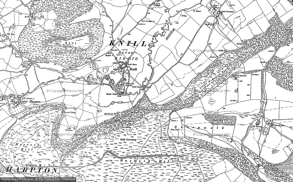 Old Map of Historic Map covering Burfa in 1902