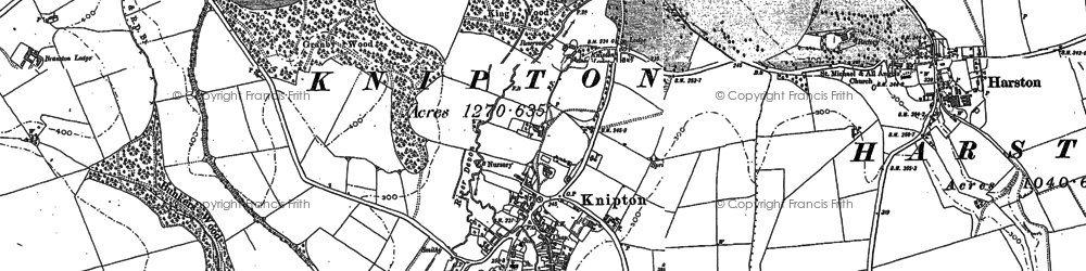 Old map of Knipton in 1886