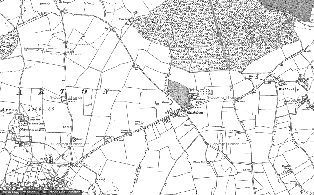 Old Map of Knockdown, 1899 - 1901 in 1899
