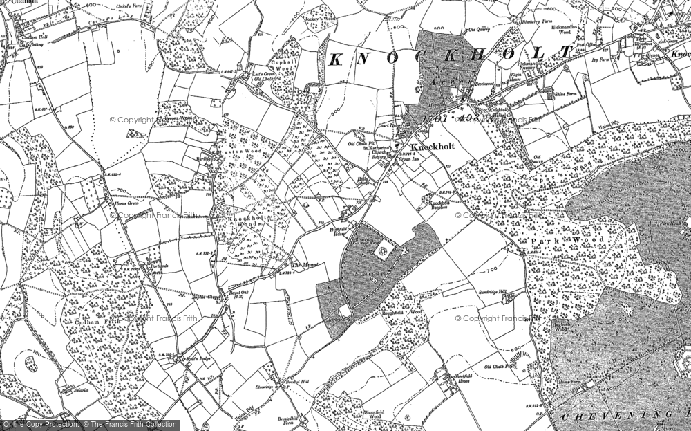 Old Map of Historic Map covering Burlings in 1907