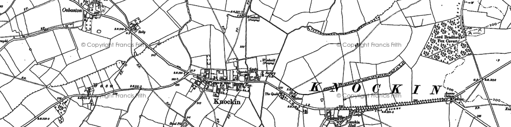 Old map of Knockin in 1881