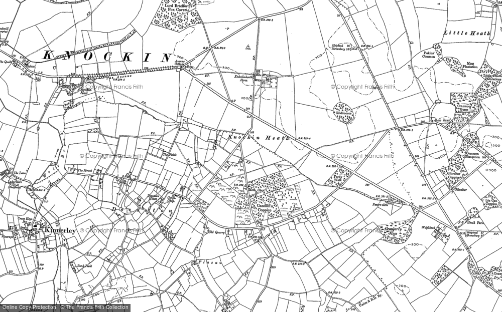 Old Map of Knockin Heath, 1881 - 1900 in 1881