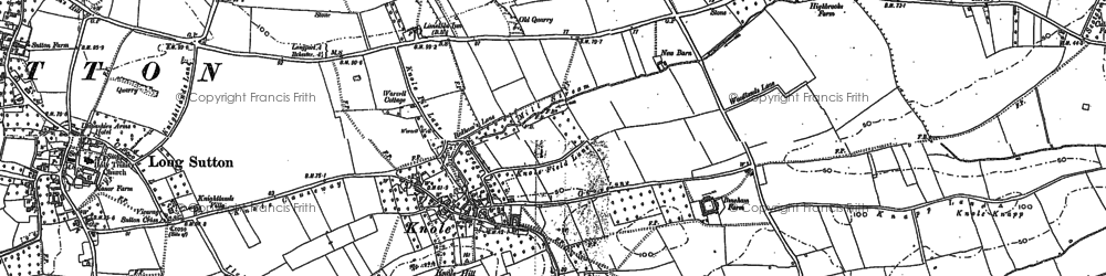 Old map of Black's Moor Hill in 1885