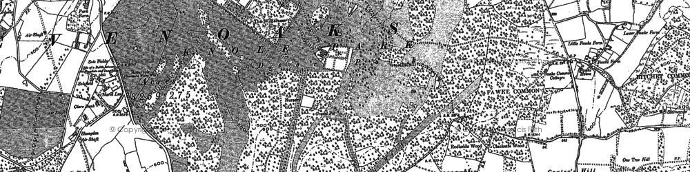 Old map of Knole Park in 1869