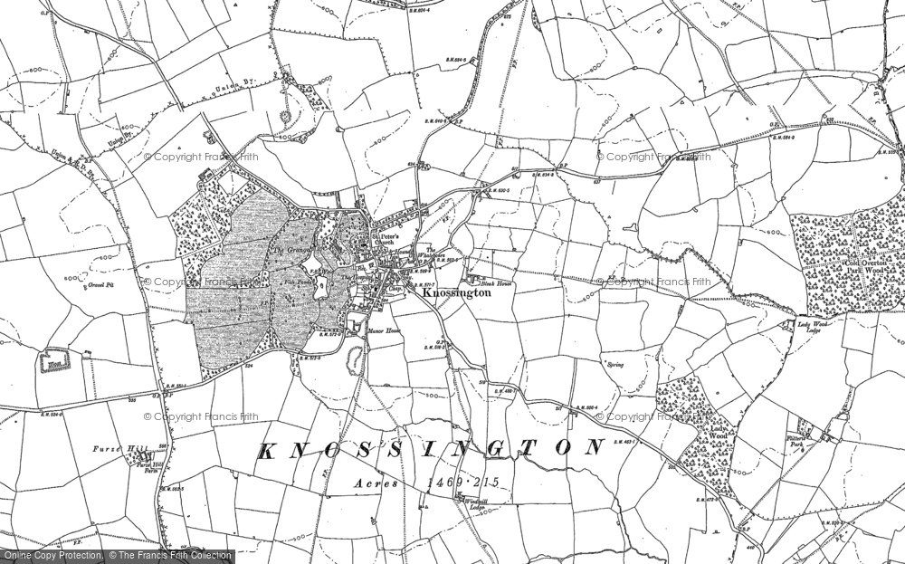Old Map of Knossington, 1902 in 1902