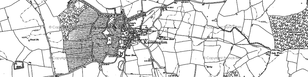 Old map of Knossington in 1902