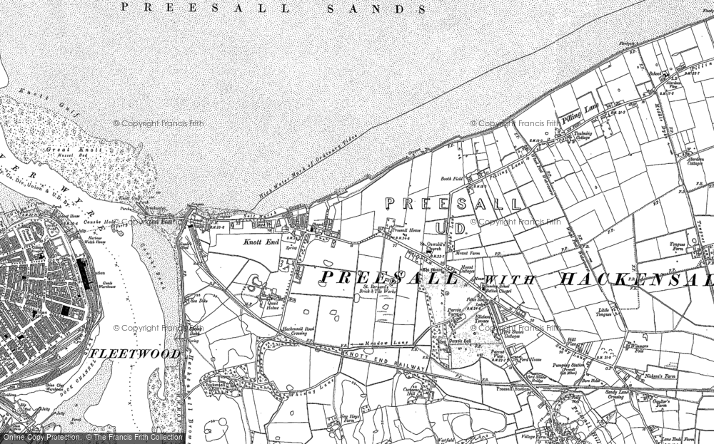 Old Map of Knott End-on-Sea, 1930 in 1930