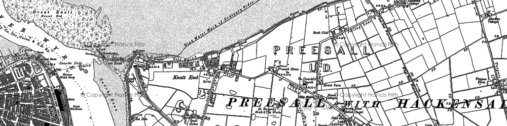 Old map of Knott End-on-Sea in 1930