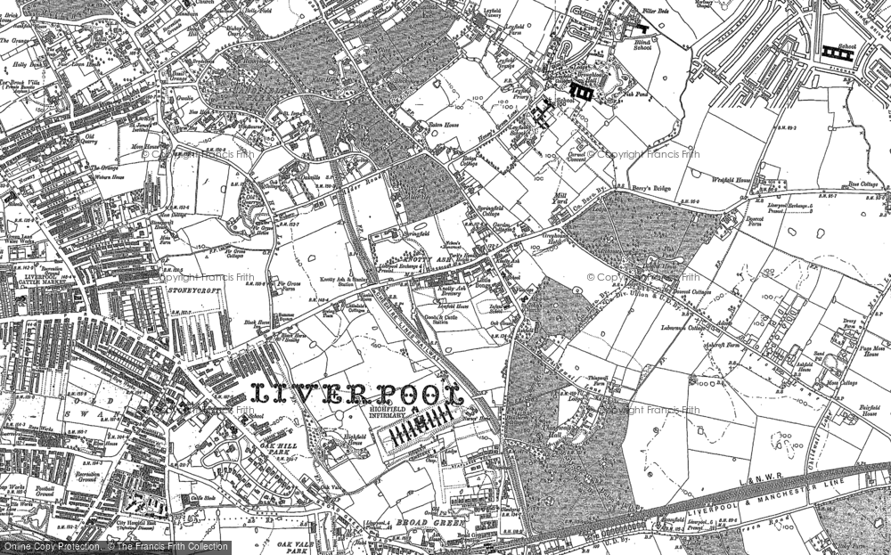 Old Map of Historic Map covering Swanside in 1891