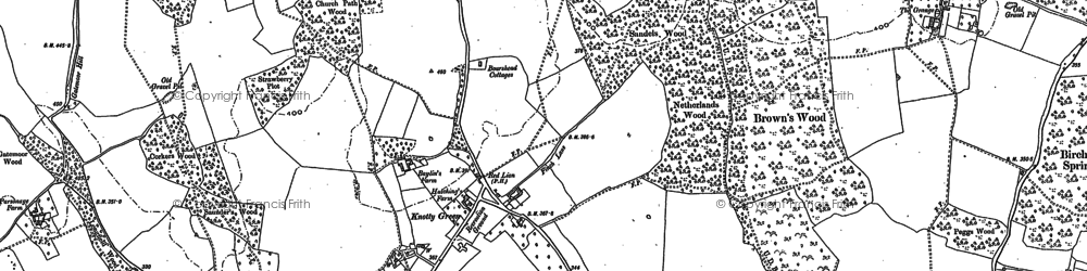 Old map of Brown's Wood in 1897