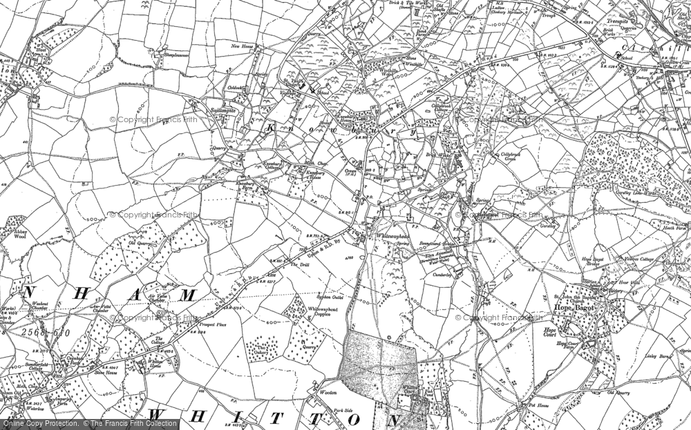 Old Map of Historic Map covering Whitewayhead in 1883