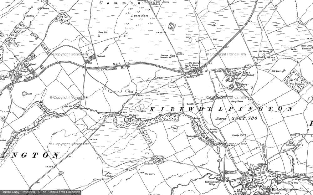 Old Map of Knowesgate, 1895 - 1896 in 1895