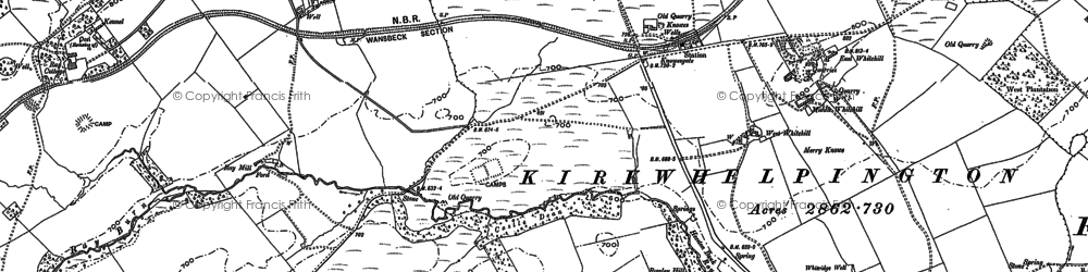 Old map of Knowesgate in 1895